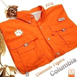 Columbia PFG Clemson Tigers Embroidered Shirt M